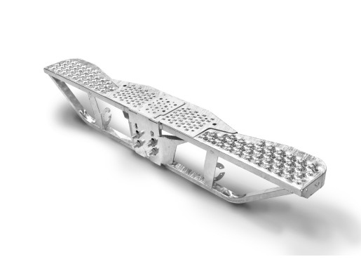 Marchepied arrière de ferrure 1400x175 avec partie centrale escamotable (6 trous) FORD Transit 2T L2H2 1